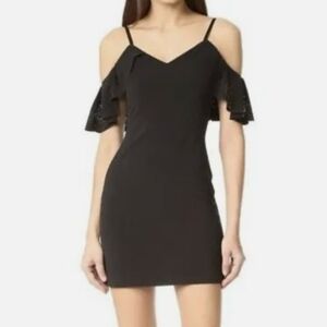 Parker Reese Black Off the Shoulder Mini Dress Size S $315